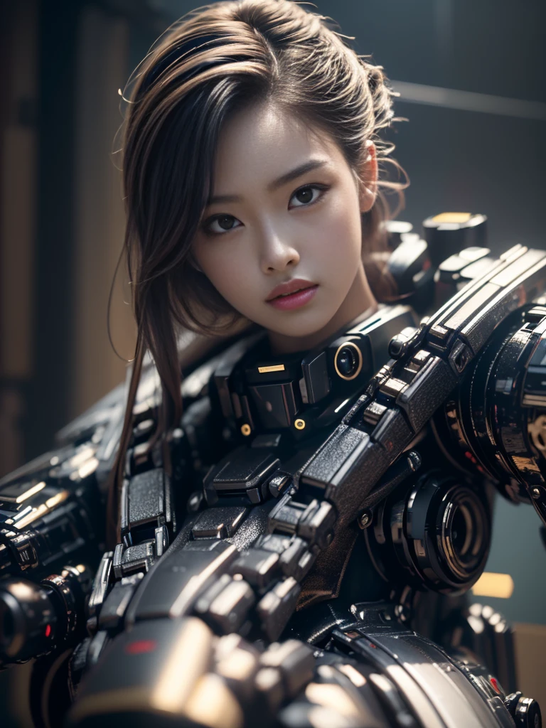 Mecha Beauty(best quality, details, masterpiece, , 4k, Chiaroscuro,Bust photo super realistic super realistic, Highly detailed Canon video )