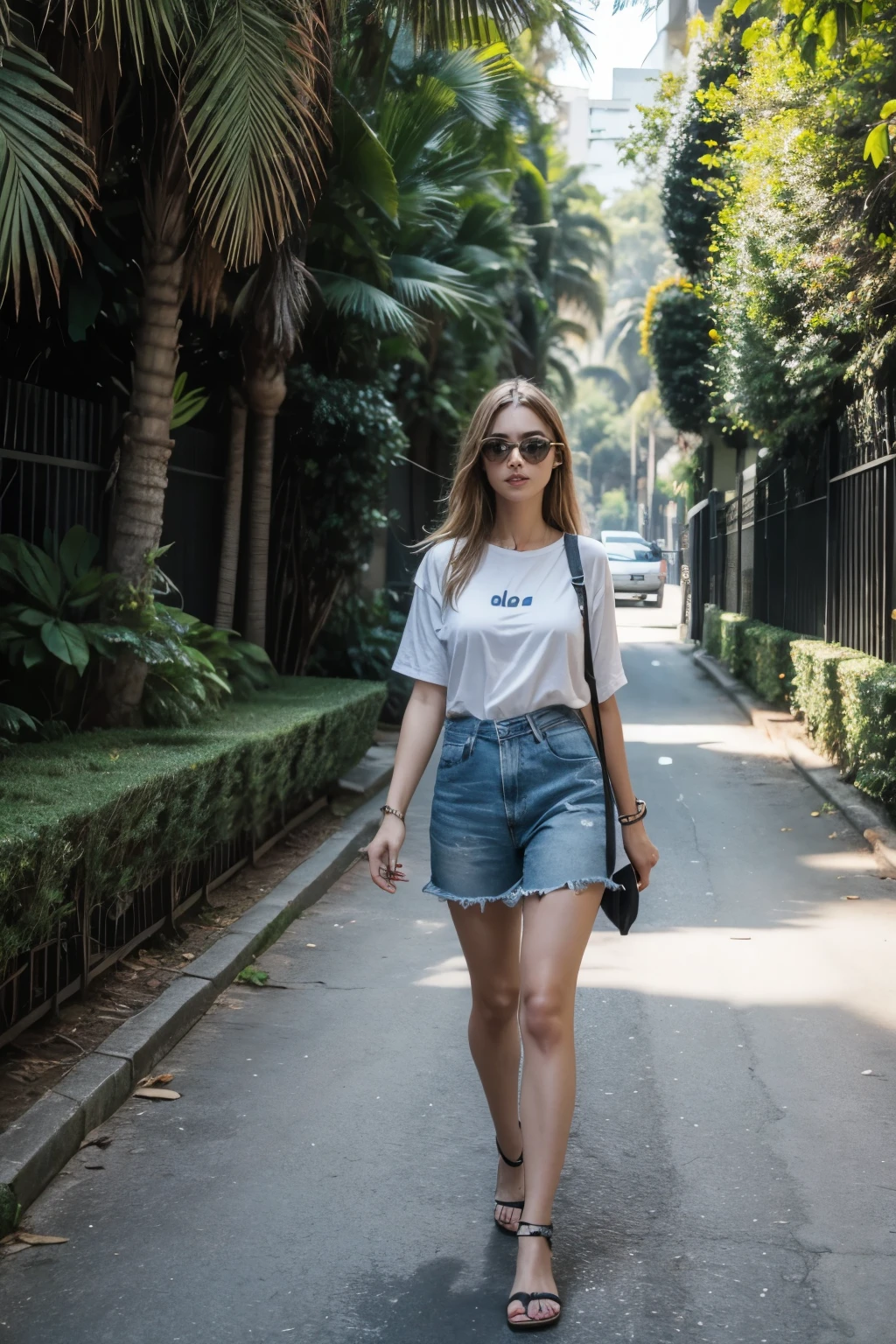Um cara andando no parque