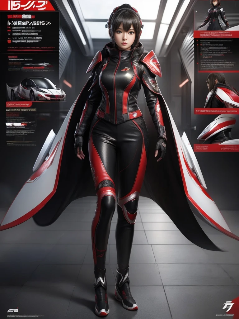 (high quality), (masterpiece), (detailed), 8K Hyperrealistic Airspeed Ace Cloths Rendering, Features a Japanese girl character in futuristic clothing, In the context of futurism，Depicted with intricate detail and lifelike precision.