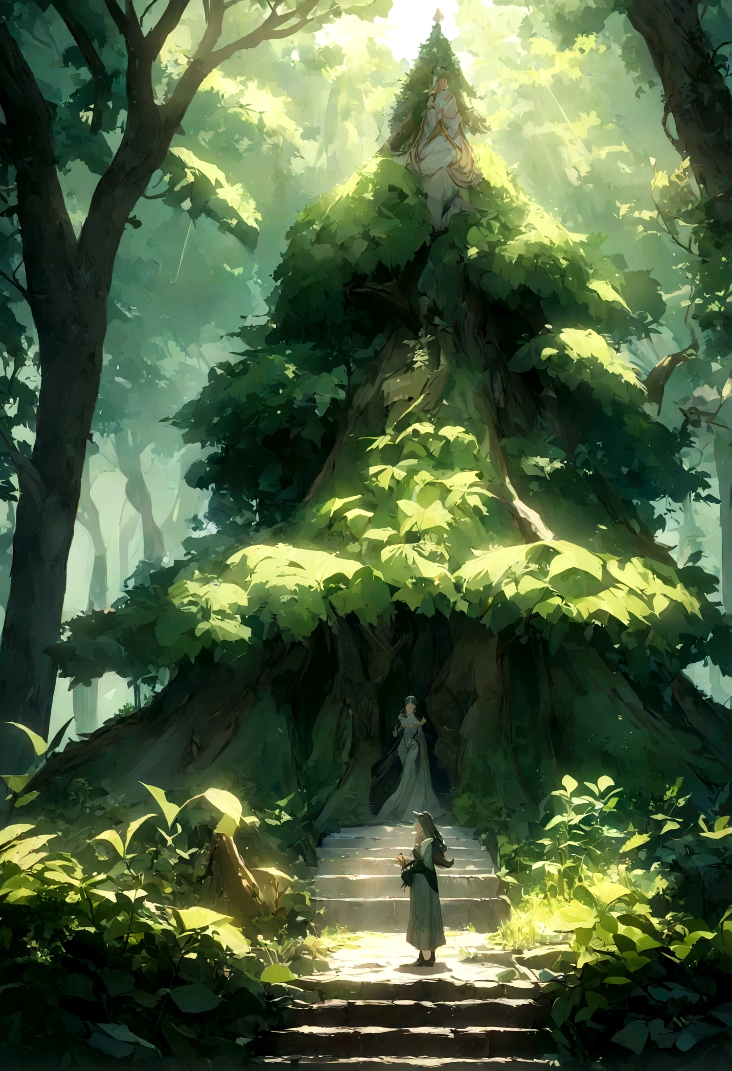 (melhor qualidade,4k,8K,high resolution,Obra de arte:1.2),um menino meditando em uma floresta,atmosfera serena,natural lighting,vibrant vegetation,ambiente tranquilo,ambiente tranquilo,meio de belas artes,pincelada detalhada,majestic tall trees,Brisa suave,soft sunlight filtering through the leaves,calm and focused expression,happy state of mind,harmonious connection with nature,intense focus and concentration,quietude e tranquilidade,ambiente silencioso,jogo sutil de luz e sombra,Weak sunlight on the ground,Serenidade e Serendipidade,postura meditativa,eyes closed in deep contemplation,aura serena,floresta parada e silenciosa,feeling of loneliness and oneness with nature,lush vegetation and moss-covered rocks,mystical atmosphere,Nature Sanctuary,mistura harmoniosa de tons terrosos e cores vibrantes,ethereal and dreamlike quality,perfect balance between light and dark,subtle interaction of textures and patterns,magical and enchanting scene,harmonia entre o ser humano e a natureza.