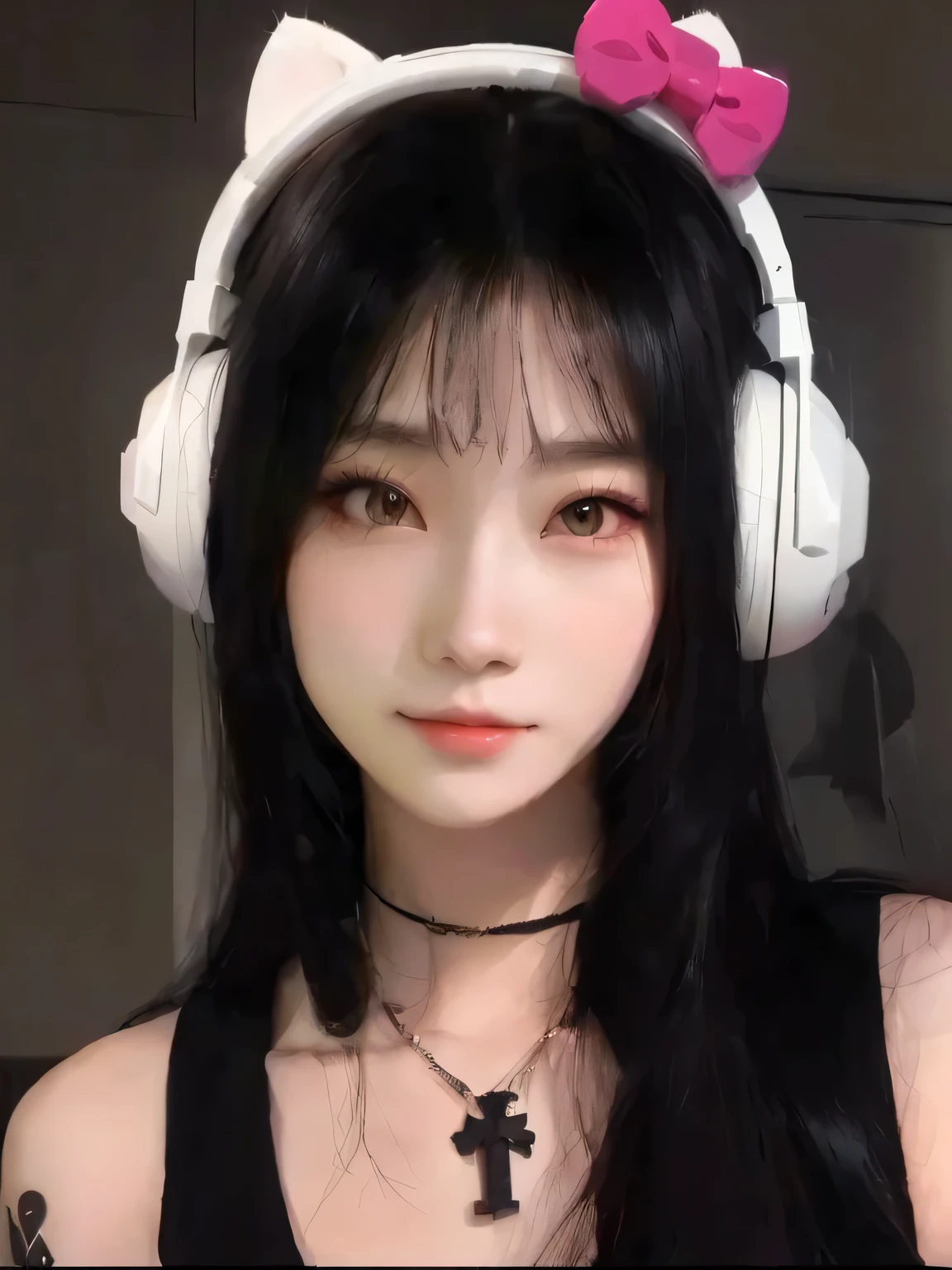 there is a woman with headphones on and a cat ears, with head phones, with headphones, headshot profile picture, guweiz, xintong chen, tzuyu from twice, xision wu, ulzzang, artwork in the style of guweiz, anime girl in real life, anime ears, irelia, chengyou liu