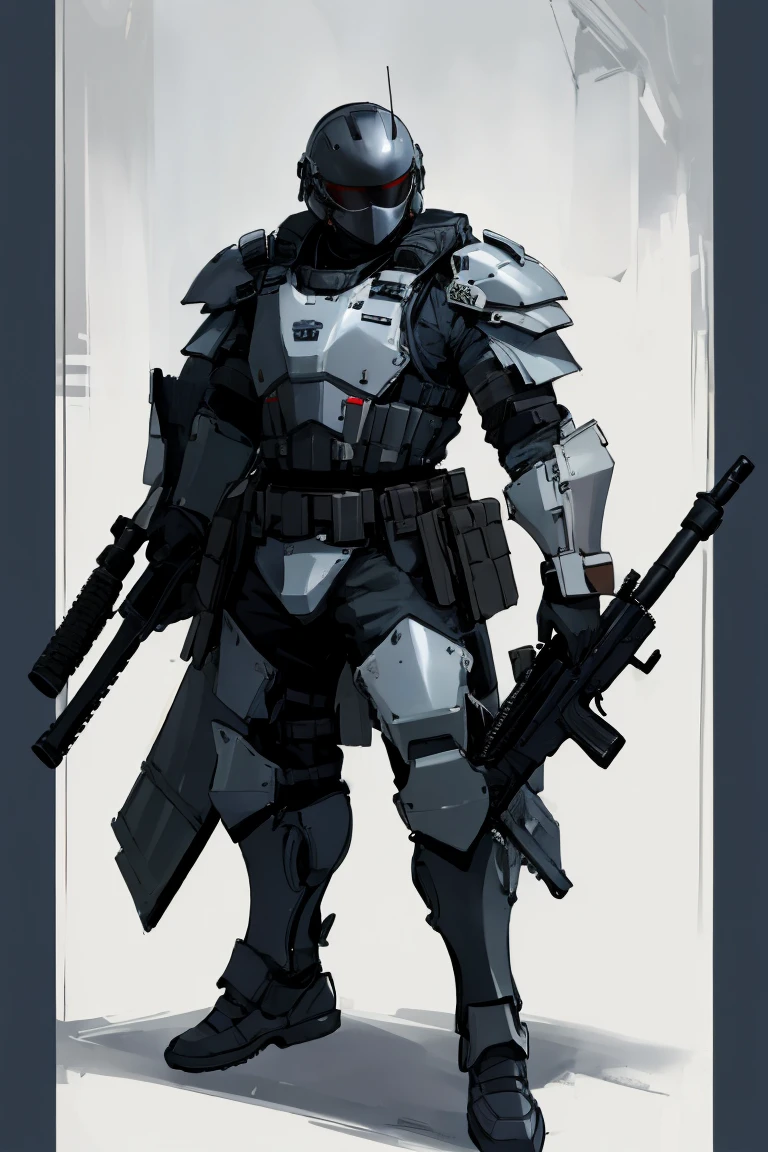 ((highest quality)), ((masterpiece)), (be familiar with),Body Armor,gun,Helmet,male,special forces