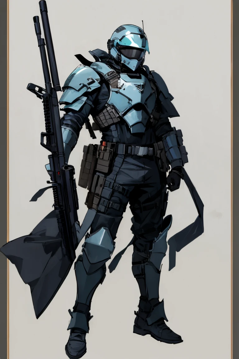 ((highest quality)), ((masterpiece)), (be familiar with),Body Armor,gun,Helmet,male,special forces