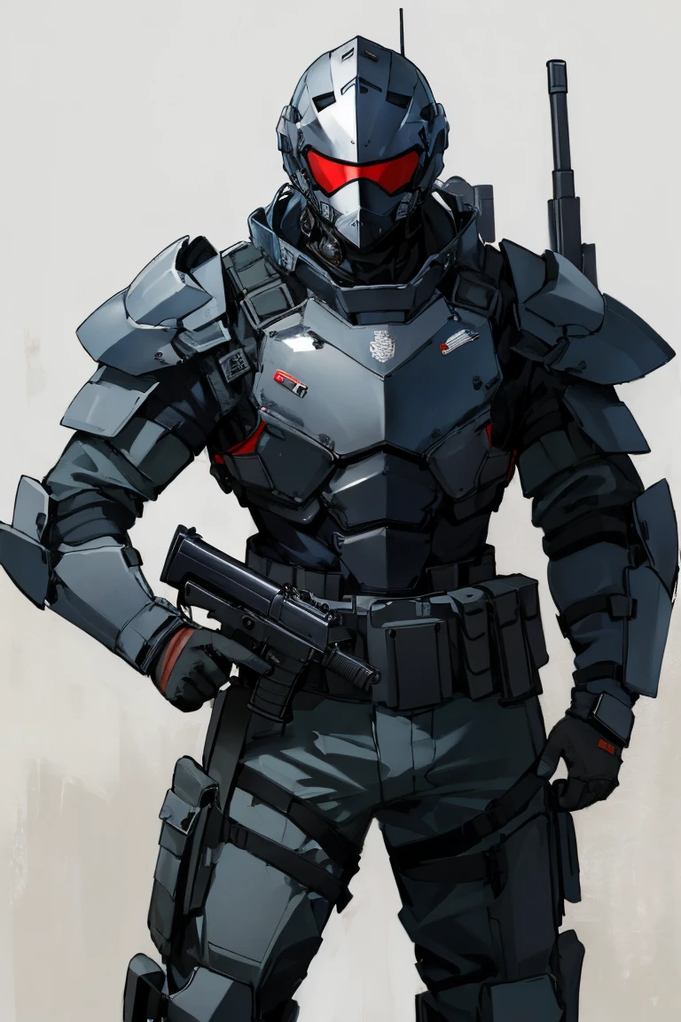 ((highest quality)), ((masterpiece)), (be familiar with),Body Armor,gun,Helmet,male,special forces