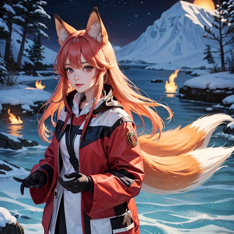 Fox Girl, Fox&#39;s Tail, Nine-Tailed Fox,Fox Ears, Black colored hair, Fox Makeup,One Girl、 Kimono with open chest,  Body size is 100-70-90!、Nice body, Avatar, face, Open chest, lewd face, Dominant representation, naughty face,Big Breasts,Emphasize cleavage,Show bare skin、Skin is visible、With legs apart、Show off your thighs、With legs apart、A beautifully patterned kimono、I can see her cleavage、Muscular、Uplifting、Abdominal muscles、Exposed skin、Long Hair、Skin Texture、Soft breasts 