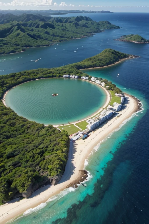 criar imagem de uma ilha paradisiaca