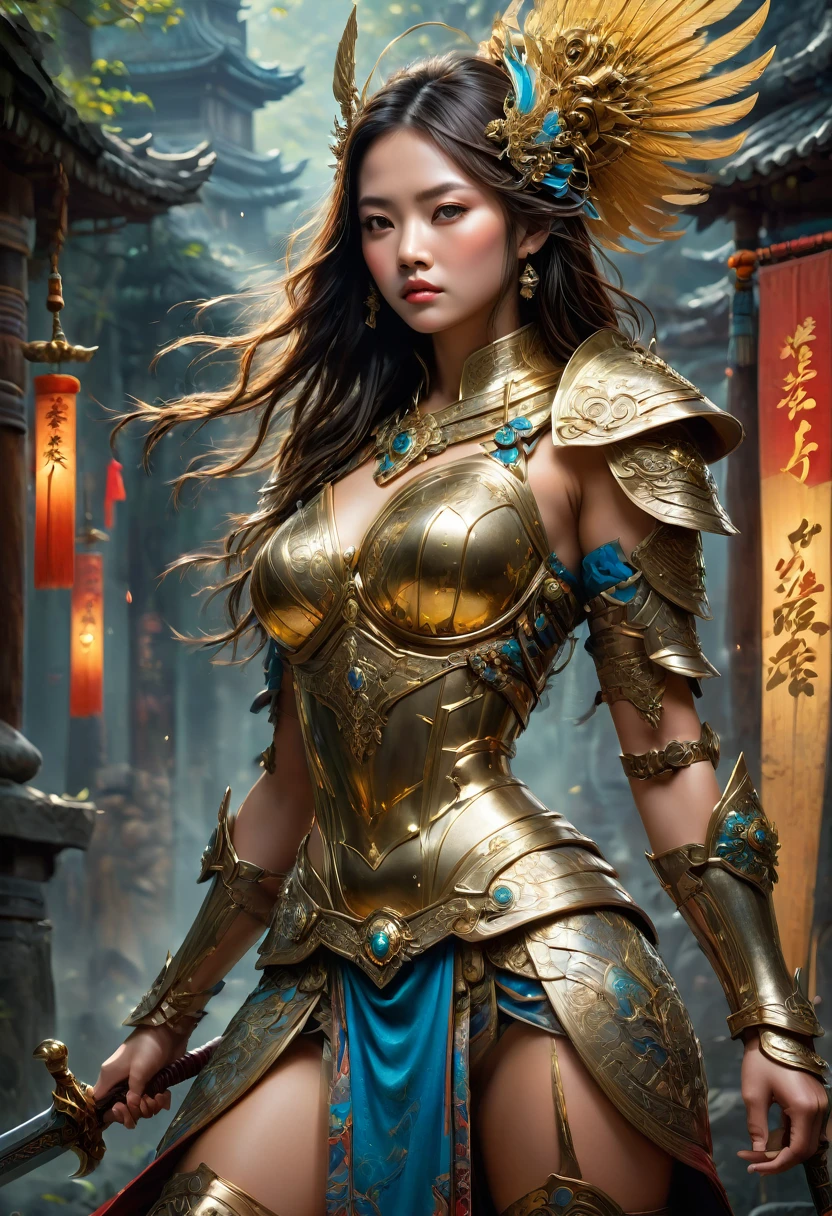 Female Warrior, by Jason_Chan, best quality, masterpiece, very aesthetic, perfect composition, intricate details, ultra-detailed