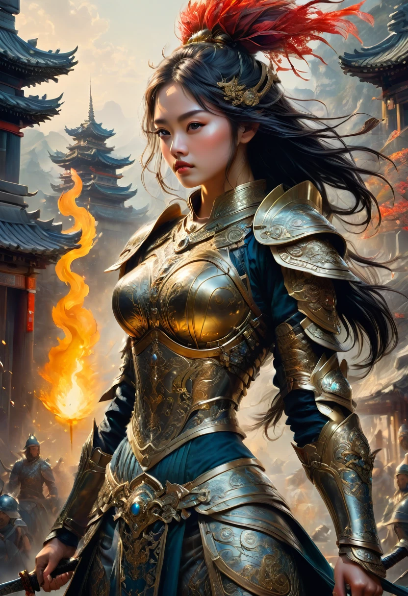 Female Warrior, by Jason_Chan, best quality, masterpiece, very aesthetic, perfect composition, intricate details, ultra-detailed