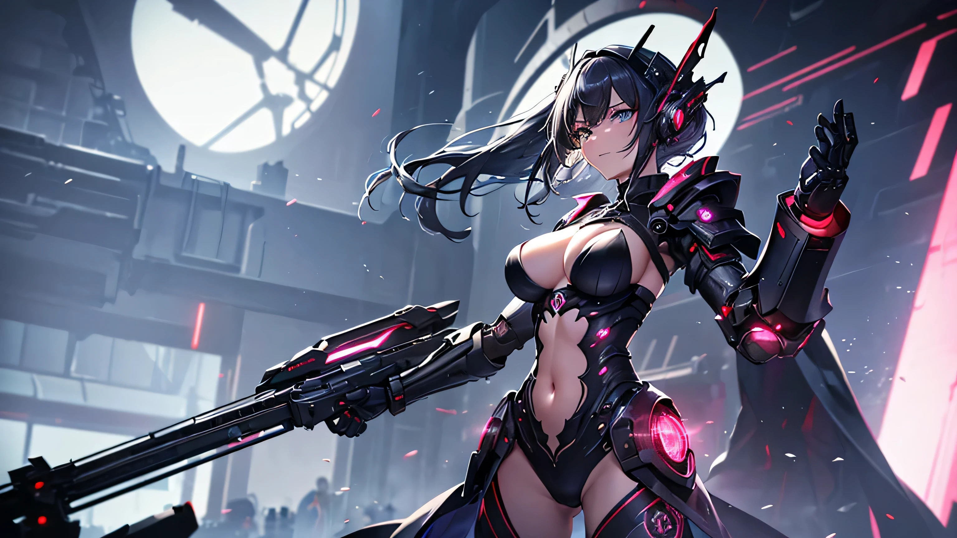 top quality, Super detailliert, Super detaillierte Details, Feines Detail, Unbelievably pretty, halb nackter robot, Breasts, Nippel, nackt, perfekte Nippel, Breasts sind menschlich und nackt, beautifully detailed eyes, (female half naked machine body), (Maschinengelenke, Maschinenglieder:1.3), mechanische haut, (Freilegung der inneren Struktur der Maschine:1.2), (Rote lange Haare), (mechanical bikini armor), Cowboy_Schuss, seitlicher Fokus, Glittering, (cyber tech punk mask), nackter cyber punk,
