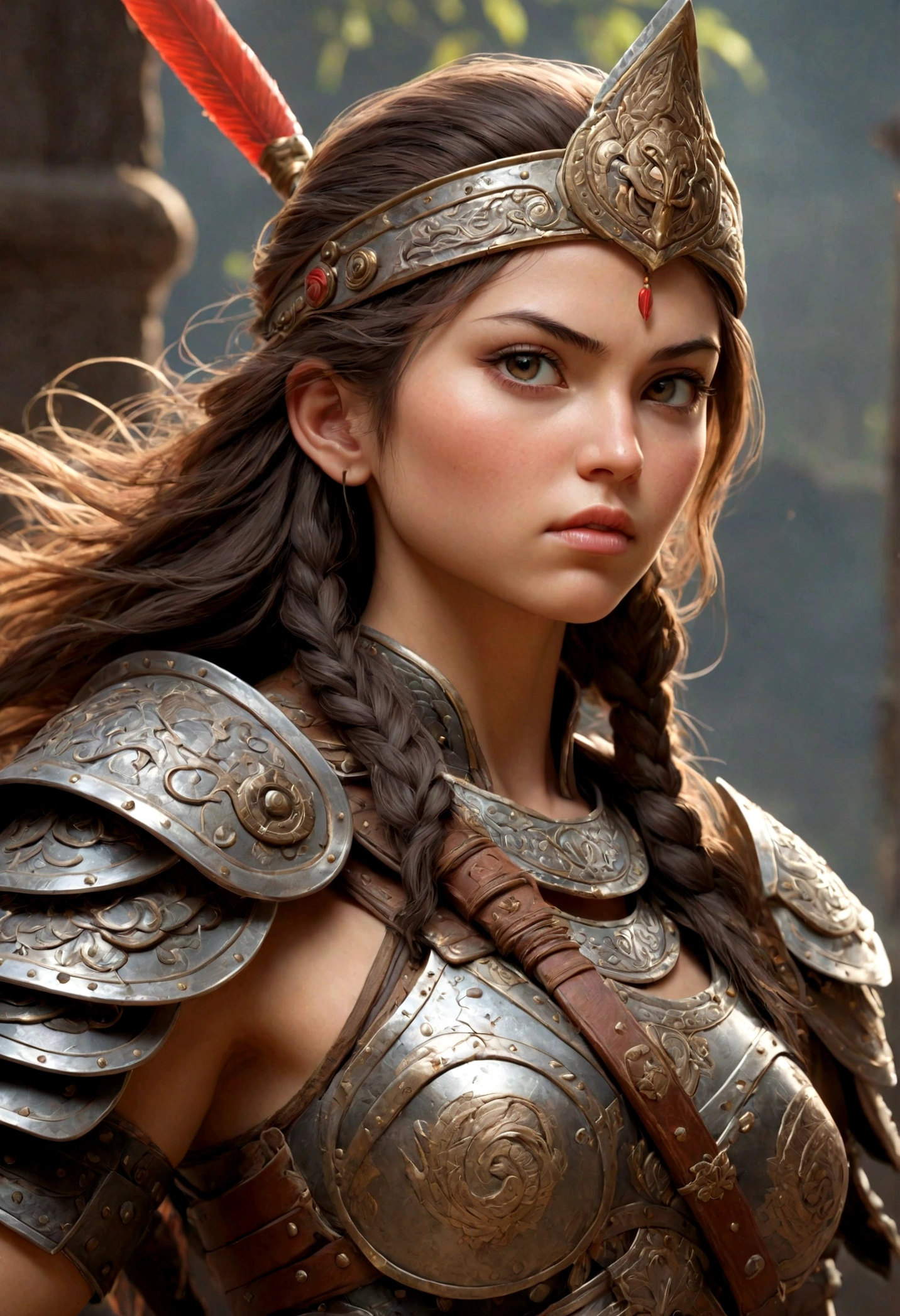 Female Warrior, best quality, masterpiece, very aesthetic, perfect composition, intricate details, ultra-detailed