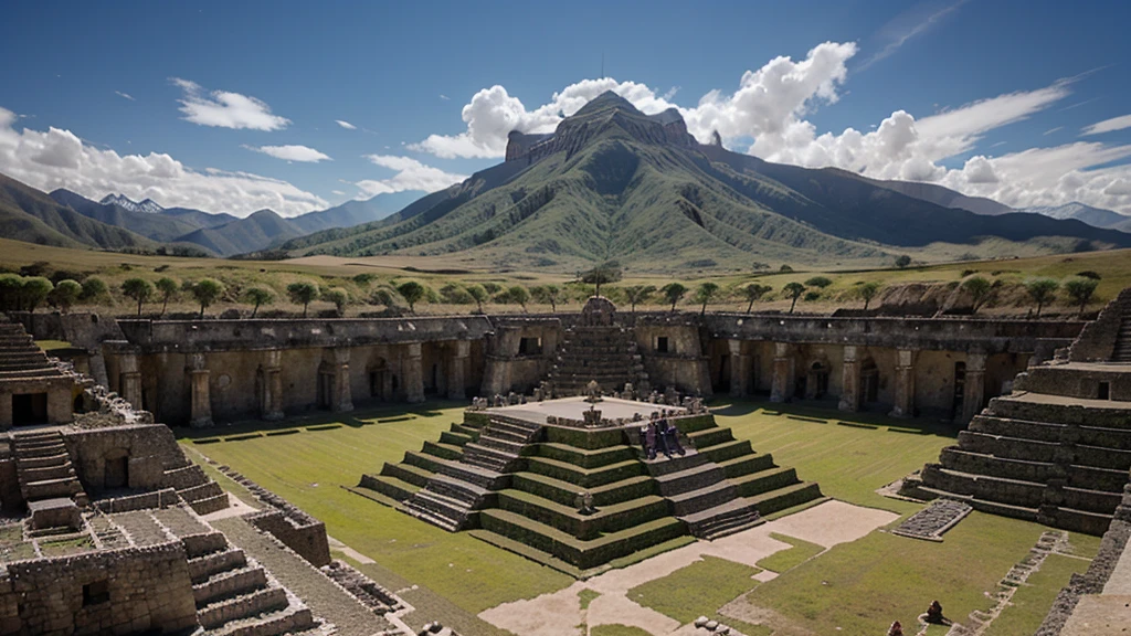 Paisaje del Imperio azteca, Maya, inca y las piramides en todo su esplendor