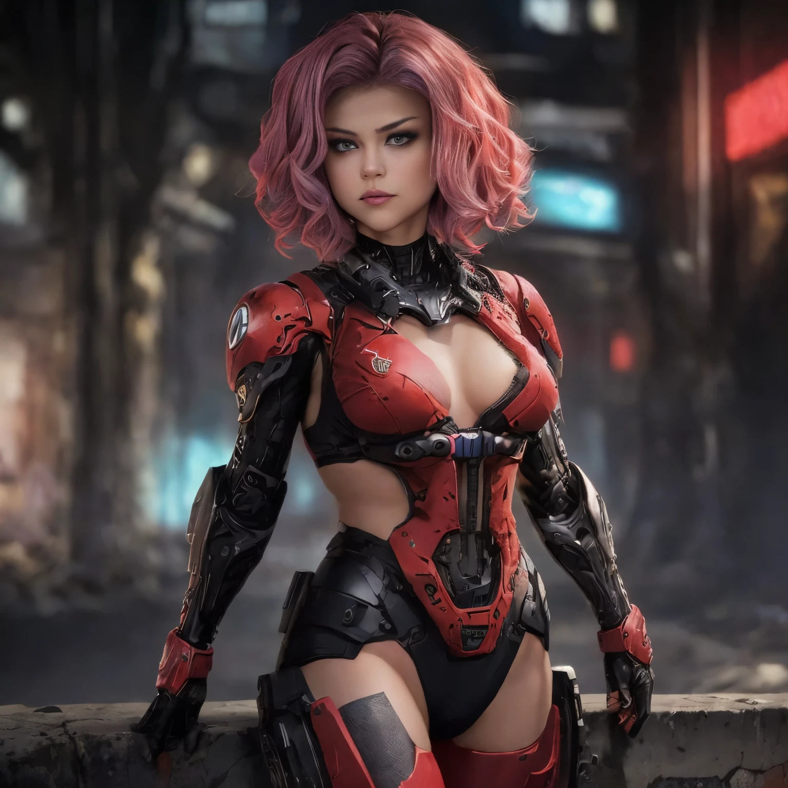 motor irreal:1.4,UHD,melhor qualidade:1.4, fotorrealista:1.4, textura da pele:1.4, obra prima:1.8,obra-prima, melhor qualidade,Selena Gomez em traje de Mulher-Maravilha, (Cabelos compridos:1.4), (minissaia vermelha:1.4), Destroyed city apocalyptic background, (Ciberpunks:1.4),（Beautiful and detailed description of the eyes）,(mulher-maravilha:1.4)