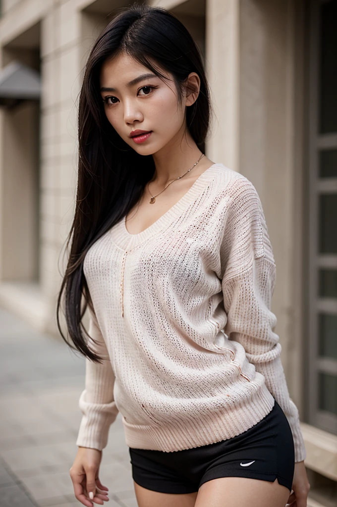 1woman, woman, asian woman, woman, hot woman, asian/Philippines model, beautiful, model, sport shorts, girly shorts, running shorts, casual woman shorts, sweater, cute female sweater, sweater, great figure, perfect proportions, black hair, black hair, black hair, long hair, long black hair, beautifull long black hair, white eyes, perfect beautiful white eyes, detailed white eyes, majestic woman great figure, asian/Philippines, asian woman, light pink lipstick, perfect face, cemeterial face, great body, beautiful body perfect face with white eyes black hair light pink lipstick asian/Philippines,casual clothes, sport shorts, girly shorts, running shorts, casual woman shorts, sweater, cute female sweater, sweater, asian woman, (Thick body, great figure) BREAK highly realistic, perfect image, realistic image, photorealistic, real image, real photo 8k image, high-resolution. [perfect hands, perfect legs, perfect proportions, perfect face, woman] asian woman, beautiful asian woman (white eyes, beautiful white eyes, detailed white eyes) *black hair* *white eyes* *black hair, black hair, long hair, long black hair, beautifull long black hair* *sportshorts for woman* *oversized sweater*
