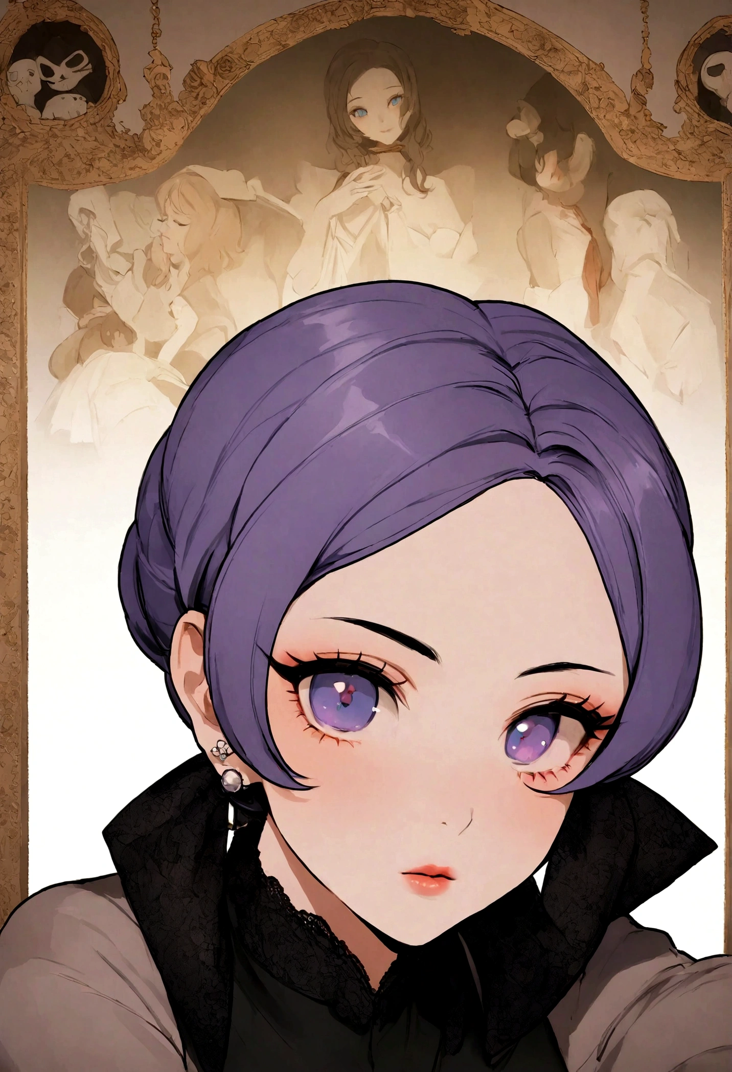 Femme arafée avec des vêtements noirs, fille sexy aux yeux marrons, Portrait de Sophie Mudd, cheveux bruns et grands yeux, selfie d&#39;une jeune femme, Yeux de chambre, violette myers, sans maquillage, maquillage naturel, regarder directement la caméra, visage avec artgram, maquillage subtil, superbe photo de tout le corps, dans la chambre, clivage
