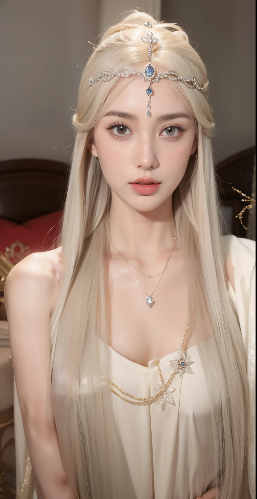 Royal sisters,Exquisite eyes,Frozen queen,Put the crown on your head,Detailed facial expressions body,Tall and big,Glamorous characters,Leg length,4k,HD,Sensual,White translucent lace,白皙The complete picture,Little cherry mouth,Beautiful and lovely,The complete picture,Rich facial details,Wear gorgeous jewelry,Royal Princess,Sparkling gemstone necklace,Luxurious decoration,Goddess Athena