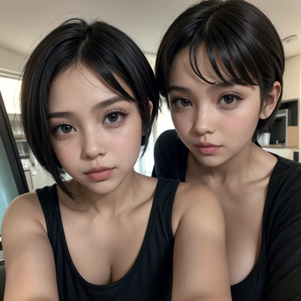 Girl short hair negra morena bonita
