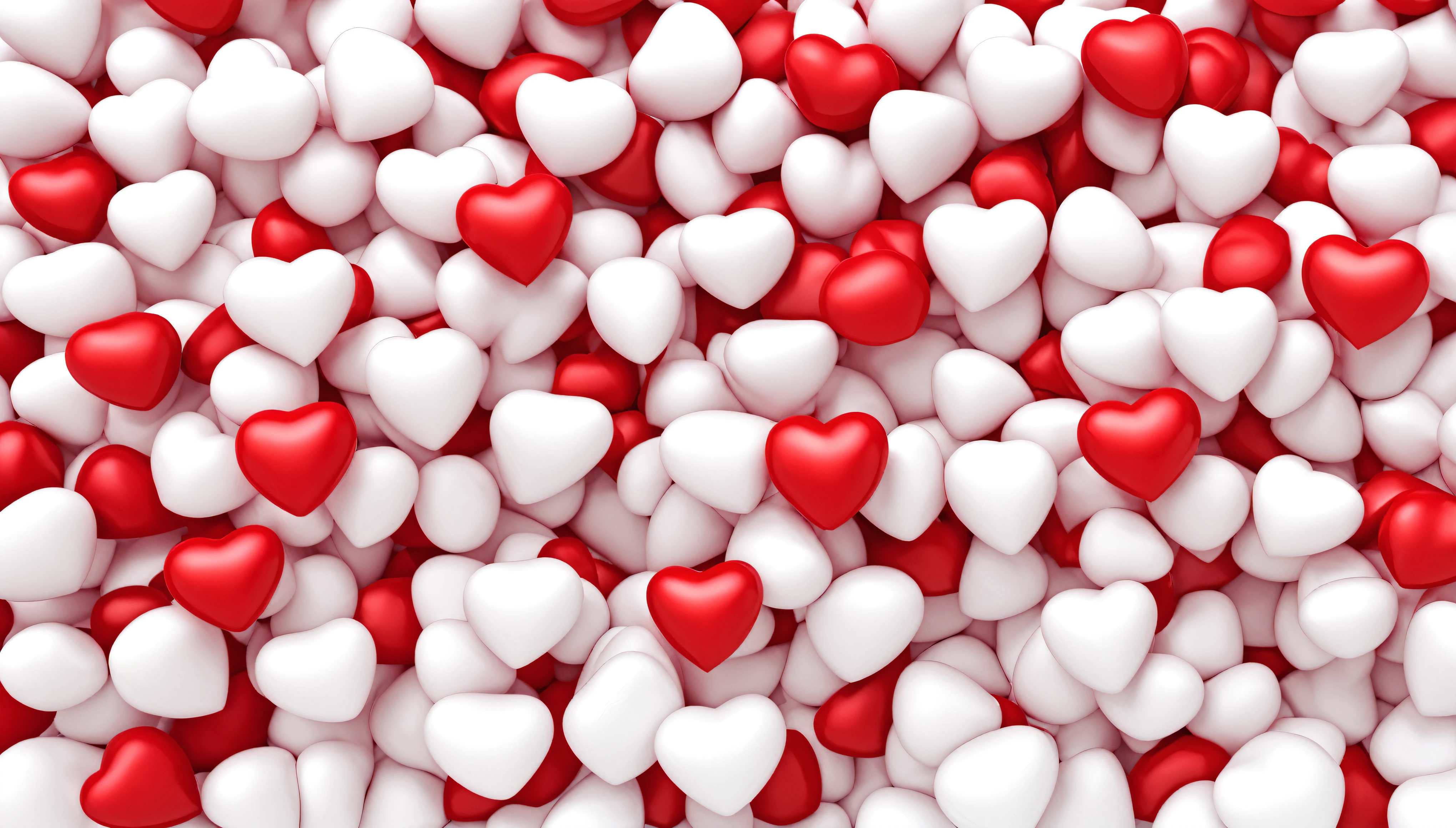 heart balloons, 3d, red, white background, sharp