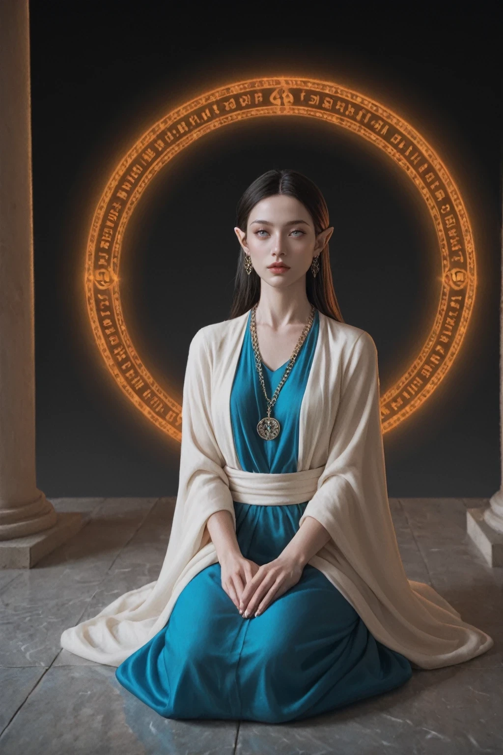 score_9, score_8_up, score_7_up BREAK female elf avatar, beautiful face, white eyes, calm look, levitation, meditation, intricate tunic, elemental circle, ,fire, water, air, earth, elements combined, sexually suggestive,