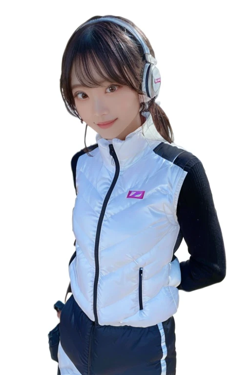 An innocent 20-year-old girl、((White tank top, Dramatic Pose)),smile,BREAK (Spacecraft control room background):2,、BREAK RAW Photos, (8k、highest quality、masterpiece:1.2)、(Intricate details:1.4)、(Photorealistic:1.4)、Octane Rendering、Complex 3D rendering with ultra-detail, Studio Soft Light, Rim Light, Vivid details, Super Detail, Realistic skin texture, Detailed aspect, Beautiful details in the eyes, Highly detailed CG Unity 16k wallpaper, compensate, (Detailed Background:1.2), Glowing Skin, whole body、(astrovest):2,(black long sleeves):5,headphone,smartwatch,((Standing with hands behind back、Leaning forward、Angle from above))