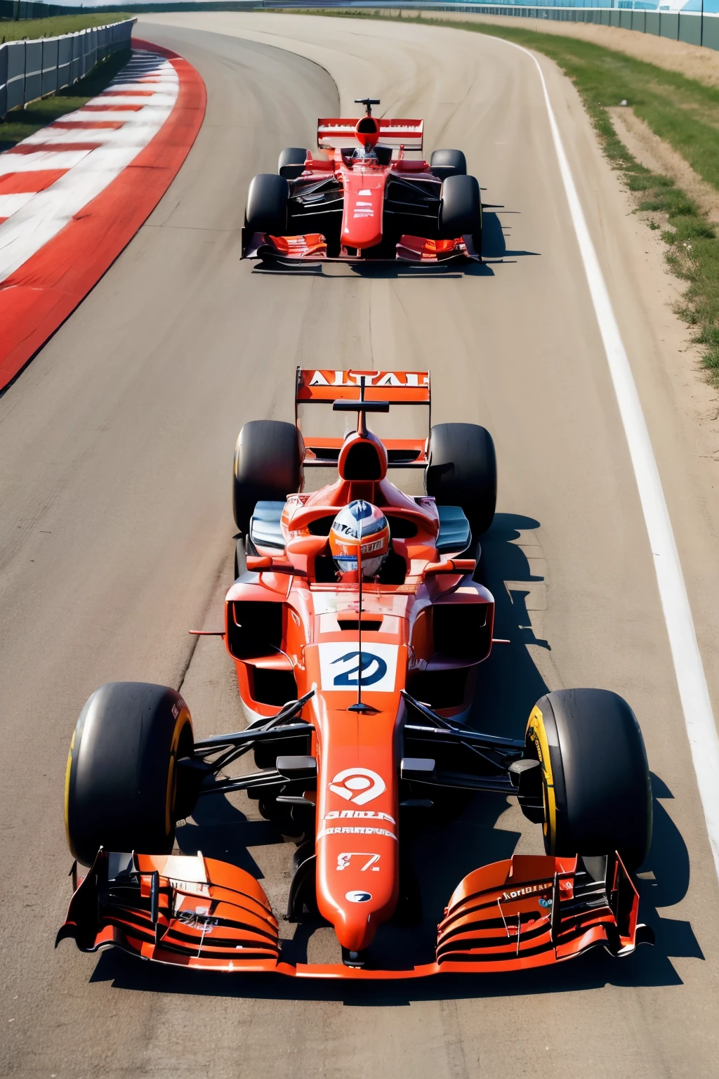 ((melhor qualidade)), ((Obra de arte)), (detalhado), An F1 car making an S-curve with 'Virtual Speed' written behind the car