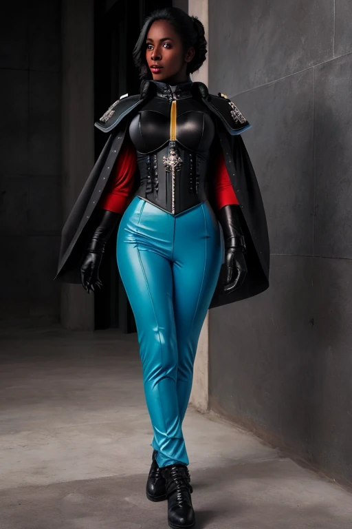 ADEPTA SORORITAS Mulher negra vestindo uniforme sttldunf azul,Jamesdaly Estilo de Arte,