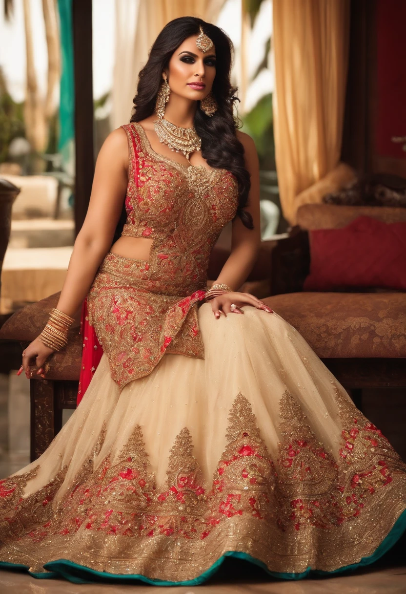 Pornostar Crystal Gunn ,Huge Breasts, Indian Wedding Dress , Clevage Show