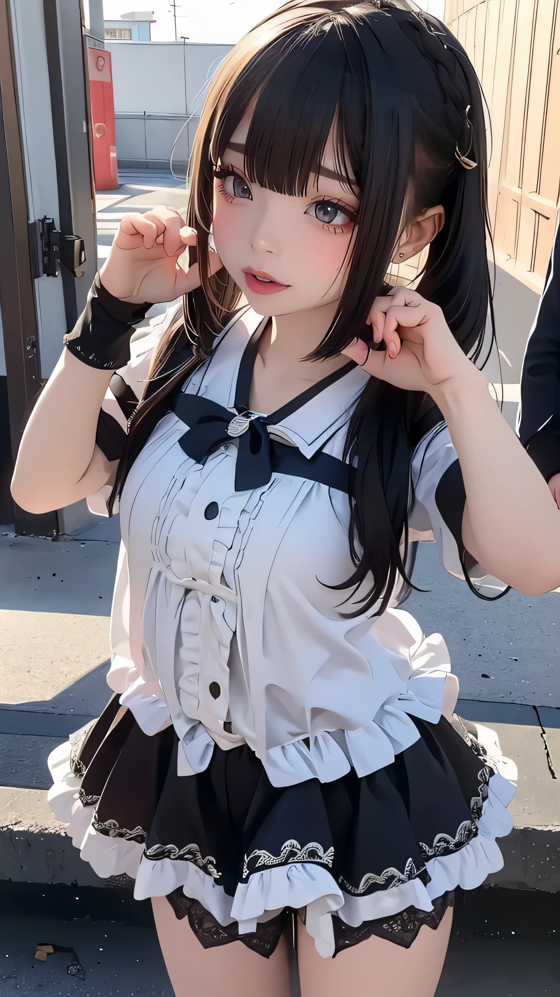 ((:1.2,6 ye)),(random pose:1.2),(random kids clothes),(Thin type:1.8),(big breasts),(random hairstyle),(Highest image quality,(8k),ultra-realistic,best quality, high quality, high definition, high quality texture,high detail,beautiful detailed,fine detailed,extremely detailed cg,detailed texture,a realistic representation of the face,masterpiece,Sense of presence)