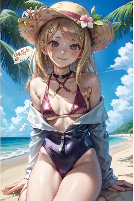 、One piece swimsuit、small 、blush、Beach、bikini、Enchanting、smile、Bold、