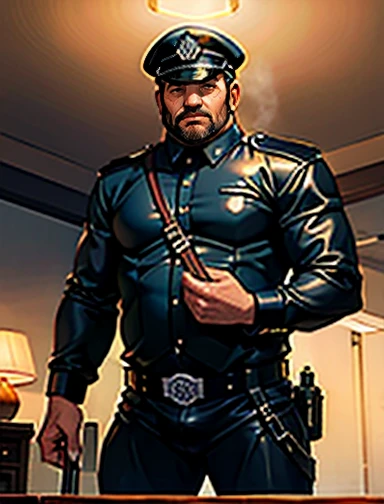 plump, chubby, extremely thick thighs, large belly, wearing only green swim trunks..muito barbudo. 56 anos.apana 1 umbigo. Barriga detalhada. wearing cap. Homem barbudo gordo e sexy de 50 anos,cheio de suor,corpo todo,barriga grande, barba branca, fios brancos,((Vestindo uma camisa branca aberta desabotoado , e sunga, capacete de engenheiro)),rosto atordoado,Abra as pernas,in the background a building under construction and machines for building construction, vista de baixo, uniforme de engenheiro, construtor. Api. detalhado, gesticulando para o expectador fotografia de Corpo completo imagem de corpo inteiro. Scratching the balls, acariciando a suas virilhas, volume na virilha normal. Fumando cigarro tragando um charuto cubano. Usando sunga amarela.(((wearing a buttoned-open police uniform shirt(leather), police uniform shirt(nypd) , hairy chest, giving off a hint of a horny yet disgusting aura, completing the look with shiny leather riding boots, underwear showing(thong), nice bulge, nicebulge, squatting, view from below, in a men's room, urinals eather pants, leather hat, arm bands, wearing full black leather police uniform and leather police cap, bondade,strap, bondage outfit))), nsfw, 1 man and 2 beautiful women, Crime Boss and his 2 lover, oil painting, glamorous outfits, dimly lit room, rich colors, dramatic lighting, intense expressions, elegant poses, intricate details, mysterious atmosphere, high contrast, fine brushstrokes, realistic textures, passionate emotions, seductive gazes, opulent setting, romantic ambiance, vintage decor, strong facial features, luxurious jewelry, sophisticated hairstyles, hidden secrets, powerful presence, artistic masterpiece:1.2