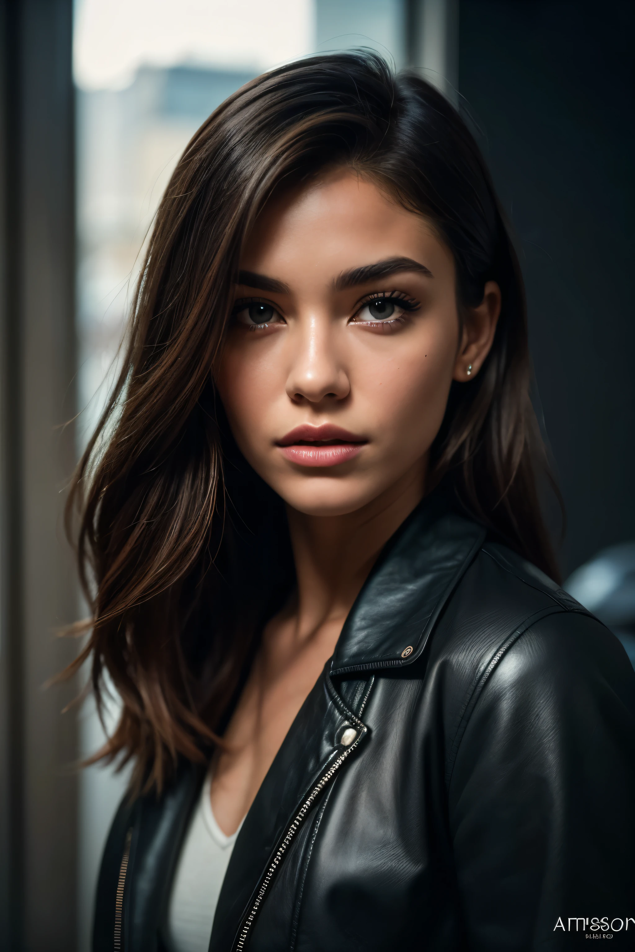 chef-d&#39;artwork, High quality, 4k, Beau design, brillant, de face, award-winning photo, Extremely detailed, Incroyable, fine detail, absurdes, highly detailed woman, Extremely detailed eyes and face, par Lee Jeffries Nikon D850 film stock photographie 4 Kodak Portra 400 appareil photo F1.6 lentilles couleurs riches texture hyper réaliste et réaliste éclairage dramatique moteur irréel tendance sur artstation cinestill 800 tungstène, Seulement, 1fille, bière madison, dans une robe et une veste chic.
