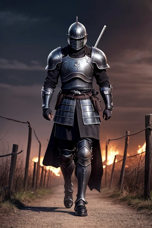 black knight.night armor.walked over a defeated exercise.samuroid