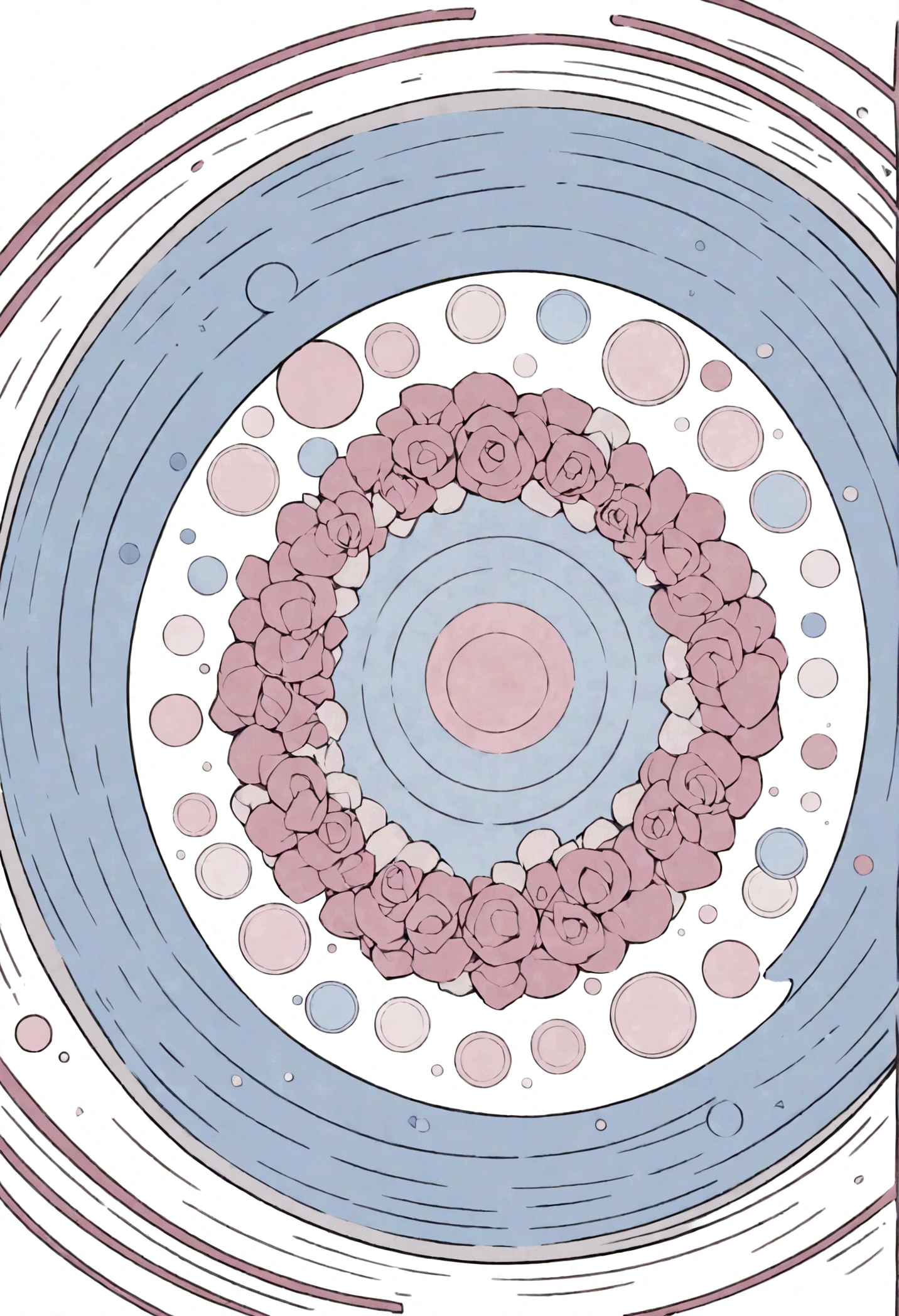 Rose Flowers, lines, dots, circles, by Miro Joan