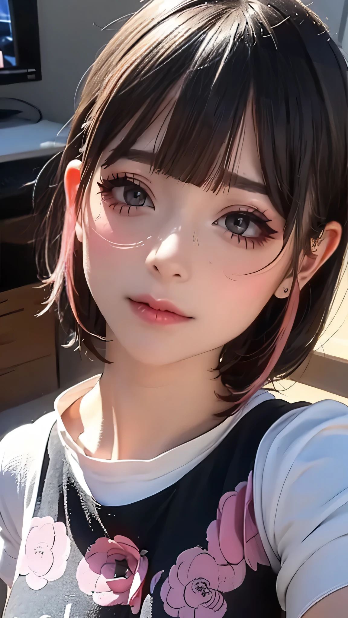 from above,overhead shot,(random porn pose),(Thin type:1.5),(large breasts),(wearing glasses:1.5),(Hair color divided into black and pink on the left and right),(random hairstyle),(Highest image quality, (8K), Ultra-realistic, Best Quality, High quality, High Definition, high quality texture, high detailing, Beautiful detailed, fine detailed, extremely details CG, Detailed texture, realistic representation of face, masterpiece, presence)