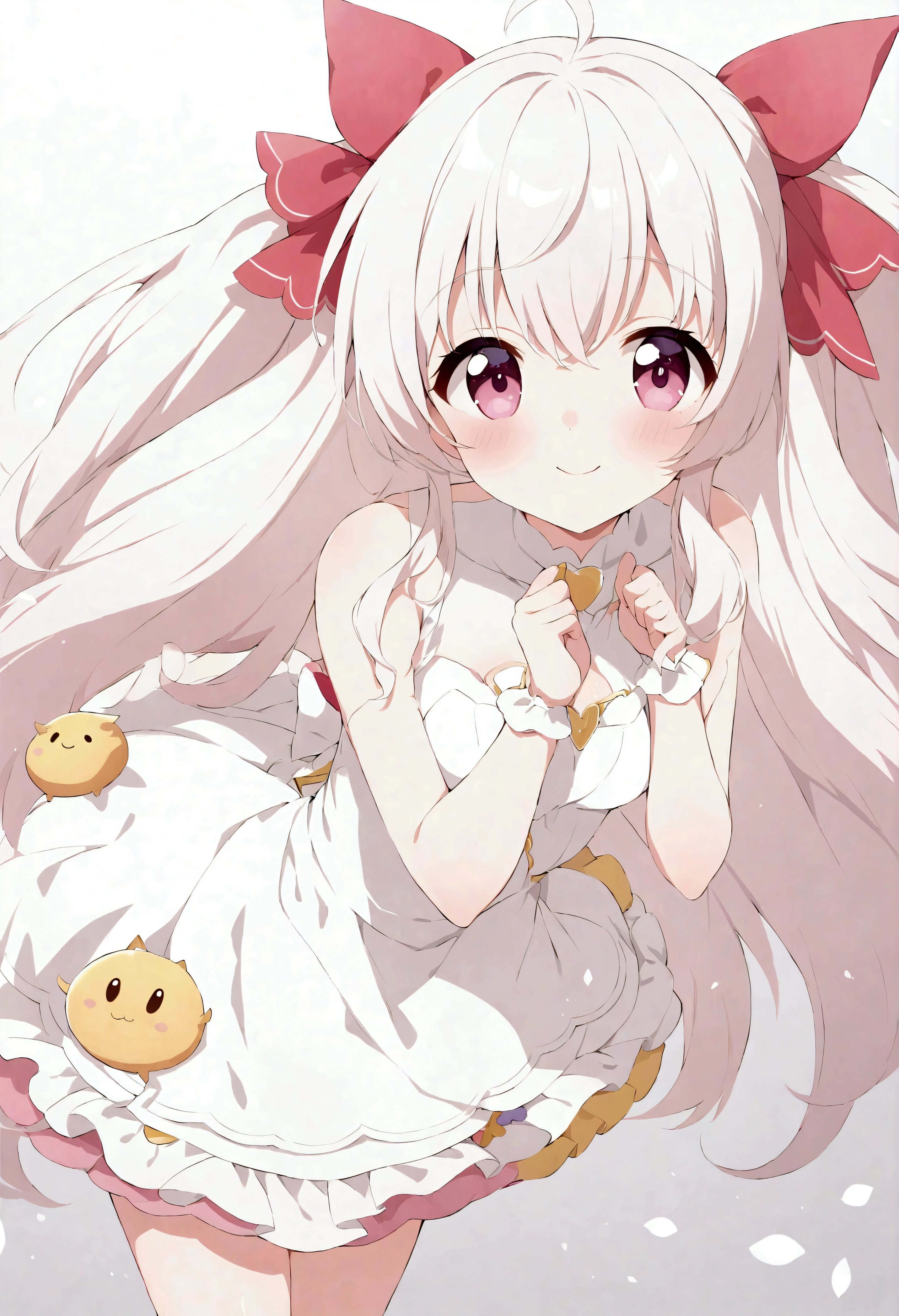 High definition images featuring a charming and girly vibe、Presenting a striking portrayal of Honey Kisaragi。Beautiful woman in a shining white outfit、Emphasizes her figure。Honey Kisaragi is、In the world of Cutie Honey、Despite his formidable skill、Known for her charm and modest demeanor。Her striking features are highlighted by her captivating eyes and a smile that radiates pure cuteness.、This is further enhanced by her flawless white outfit.。Images rendered in ultra-high definition、Honey Young々It boasts a vibrant color palette that reaffirms its fun and playful spirit.。