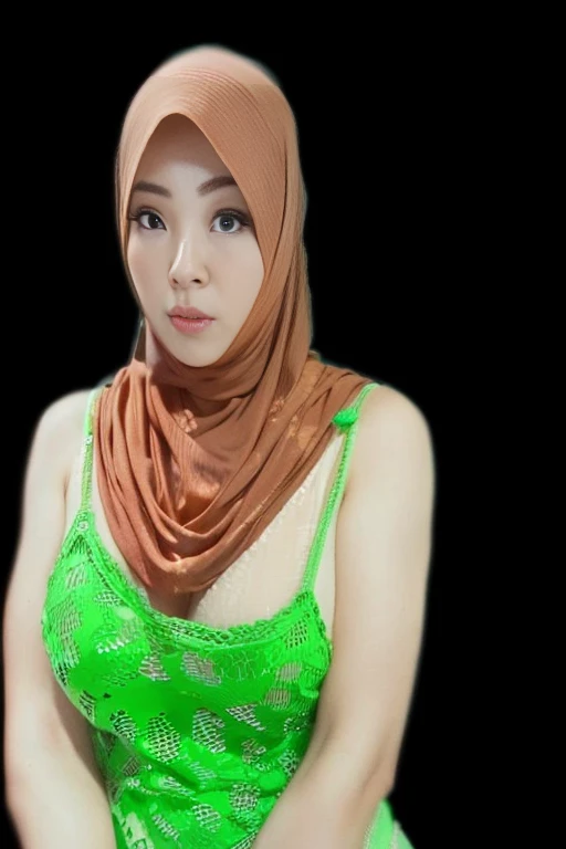 RAW, Best quality, high resolution, masterpiece: 1.3), beautiful malaysian woman in hijab,Masterpiece, perfect slim fit body, (big breastig gorgeous eyes, Soft smile, wear a light tight shirt and very tight light legging. cameltoes.panties lines.necklace, shairband, evening view. freestyle pose. waterfall view. Excellent lighting, Bright colors, Clean lines.
