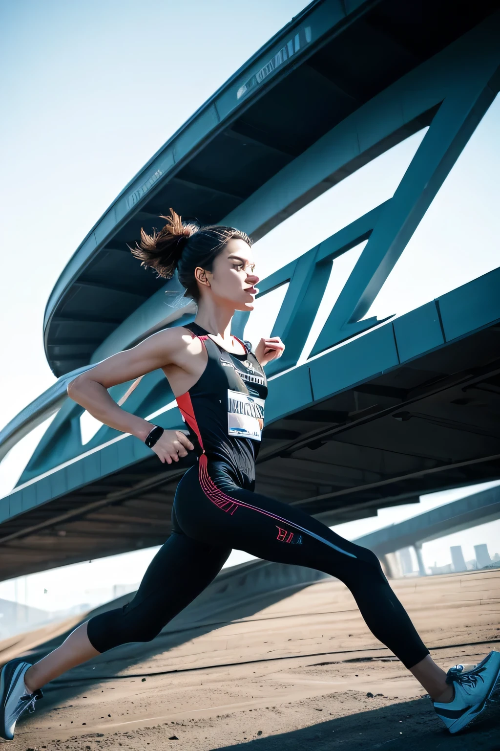 A sleek and modern logo design for "4/4 Formula
 BeFullFlow," featuring a stylized image of a runner or athlete in action. The number 4 is incorporated within the design, while the words "FormulBeFullFlow" are bold and pronounced in a futuristic typeface. The overall aesthetic is vibrant and energetic, with a hint of technological influence.
