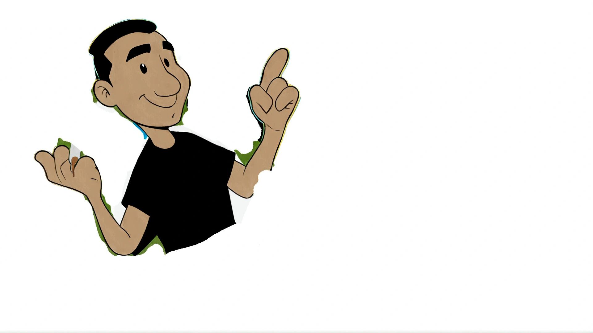 drawing of a man with a toothbrush in his hand, estilo simples de desenho animado, caricatural and simplistic, rotoscopia, estilo de arte dos desenhos animados, ainda animado, em estilo cartoon, cell shadow adult animation, limpar cel sombreado, caricatural, desenho animado de alta qualidade, rotoscopia, com dedo apontando, cartoon style illustration, animation character, jogar fora, vinny de molho de vinho