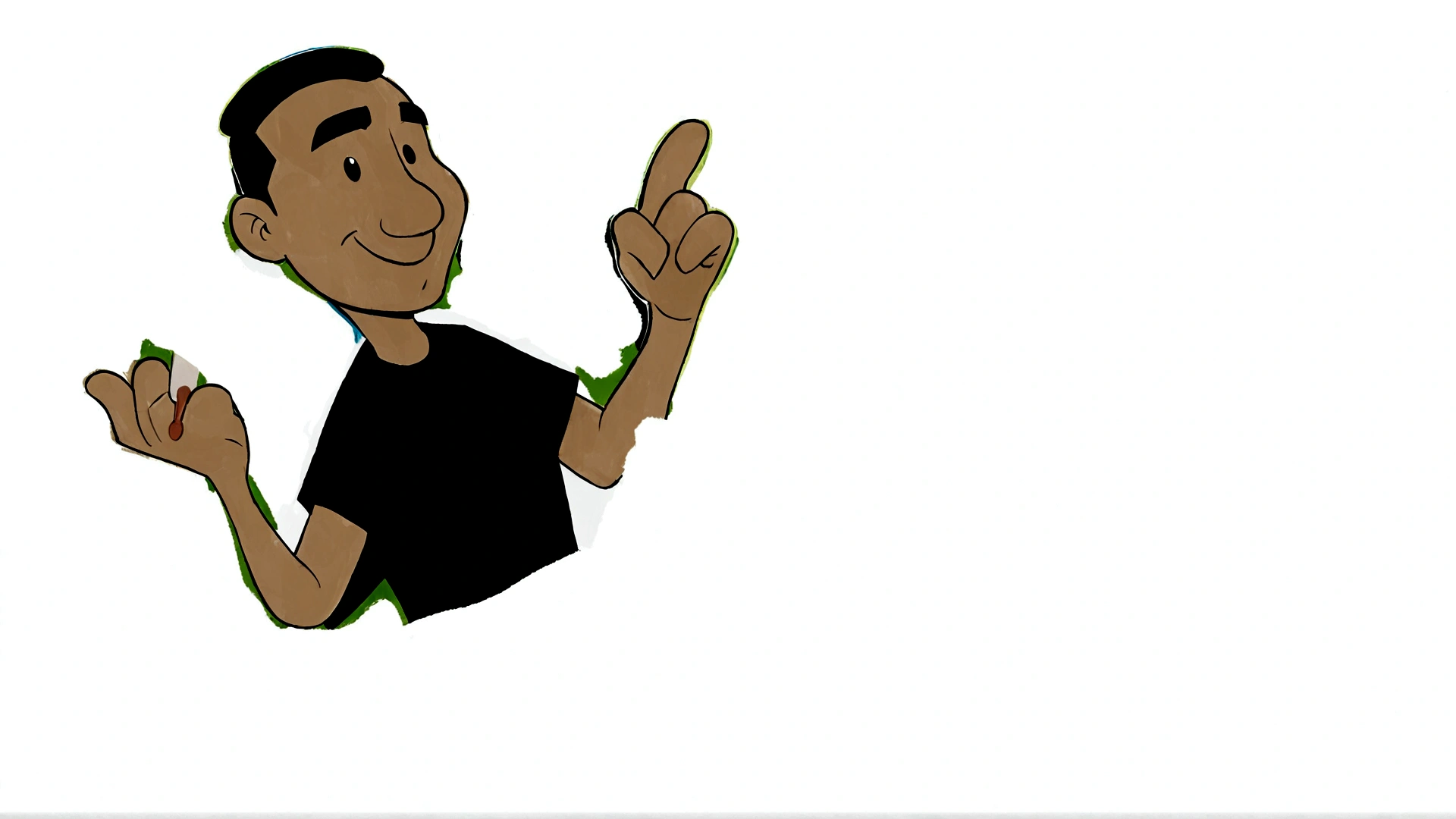drawing of a man with a toothbrush in his hand, estilo simples de desenho animado, caricatural and simplistic, rotoscopia, estilo de arte dos desenhos animados, ainda animado, em estilo cartoon, cell shadow adult animation, limpar cel sombreado, caricatural, desenho animado de alta qualidade, rotoscopia, com dedo apontando, cartoon style illustration, animation character, jogar fora, vinny de molho de vinho