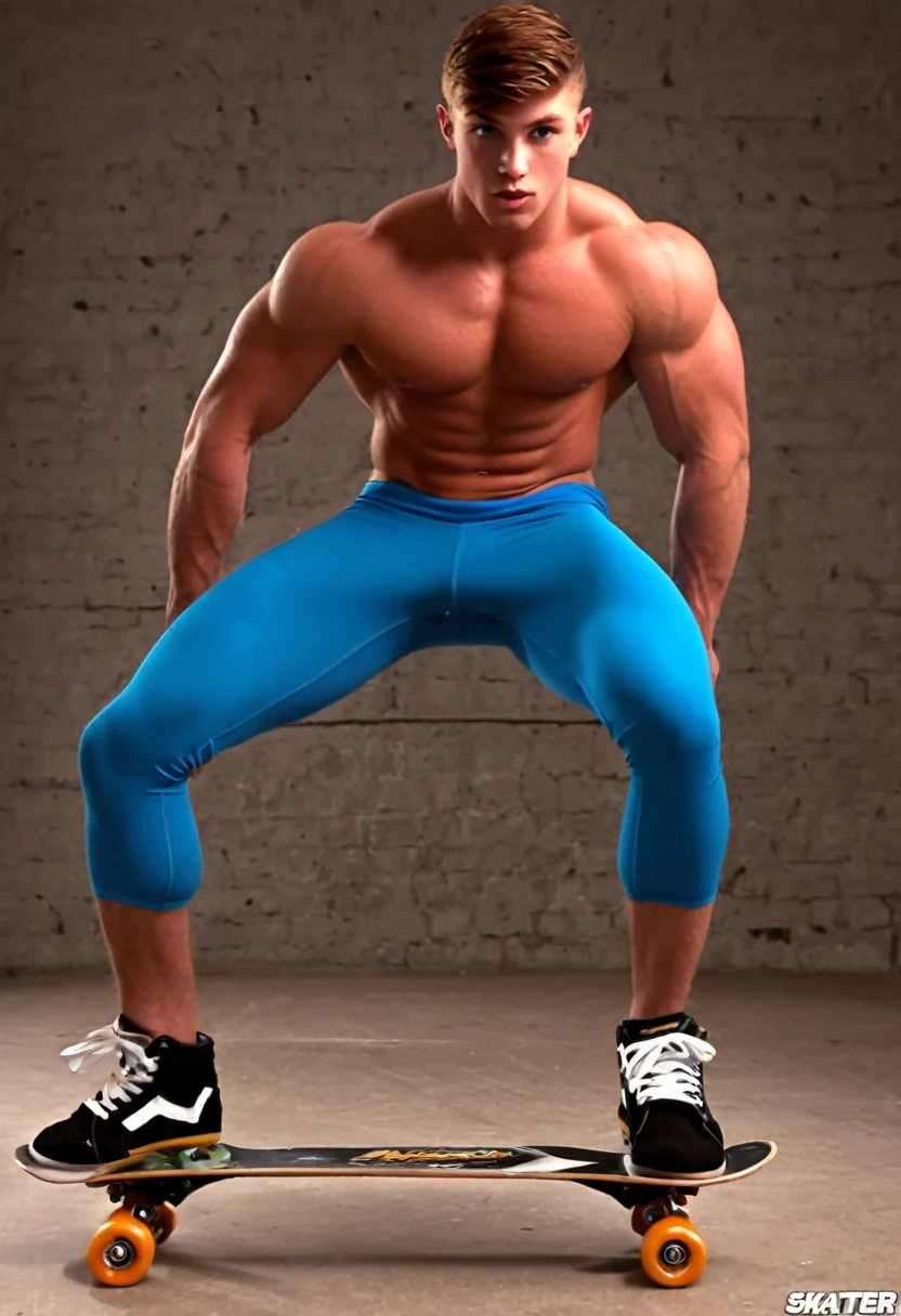 Muscle morph animation skater boy big bulge 