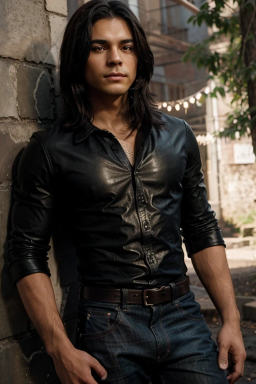 Robin  titans in leather pants no shirt 