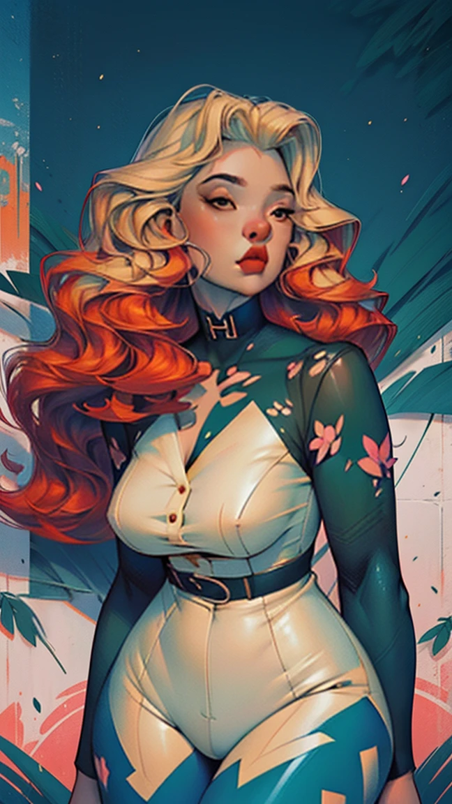 portrait of a girl, near, up close,Background, in a chic expensive interior, multicolored pink hair, mixed-language_SMS, graffiti, (beautiful and clear background:1.2),, fantastic paintings ,graffit style, highly detail eyes , blond girl, cannabis print, marijuana tattoo, Loving, Love, ultra detail hair, Masterpiece, Best Quality, highly quality, A high resolution, detail enhancement, ((most beautiful image in the world)), Masterpiece, Best Quality, highly quality, A high resolution, detail enhancement, ((most beautiful image ), Shiny red wavy hair, Ultra Chic Transparent Clothing, Erotica, highheels, tights in a mesh Artist Stepan Seich, art by j scott campbell, Artist Guillem March, art by citemer liu, 4k, High Resolution, comic book character, comic, high quality detailed, style of ::2.0 comix illustration style,tatoon style, highly quality, A high resolution, detail enhancement, 8K, HD, Best Quality, highly quality, A high resolution, detail enhancement, 8K, HDR, sharp-focus, Ultra Detailed, perfect lighting, Curvy Body, Lush breasts, hurge and Curvy hips, cameltoe