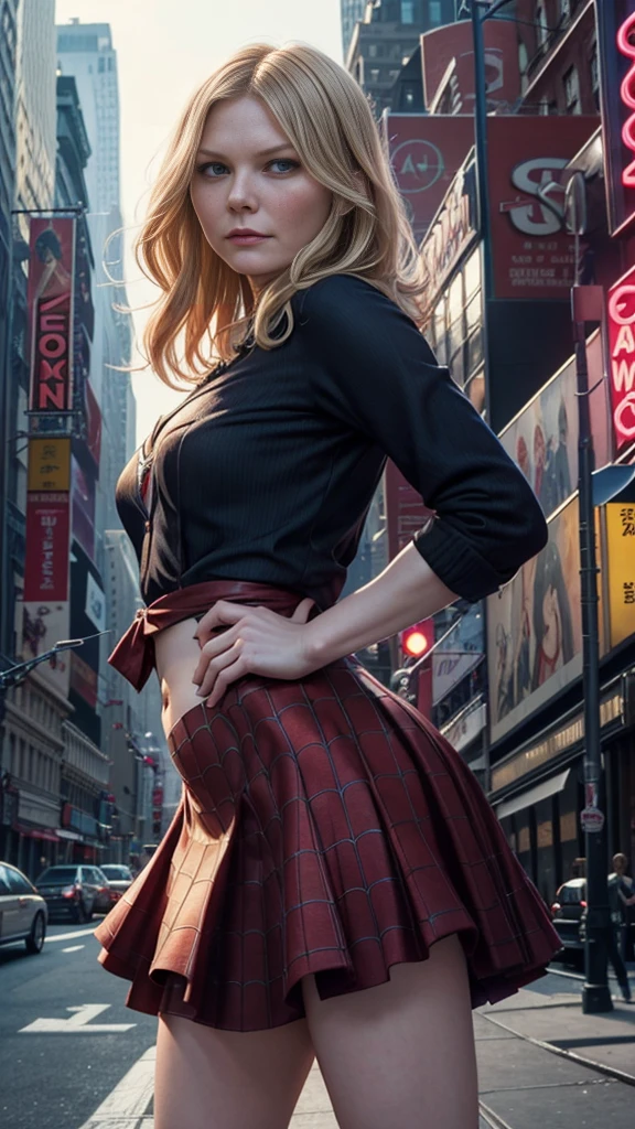 Kirsten Dunst、マーベルコミックの映画Poster、so beautiful、Movies about Spider-Man、sexy、whole body、Wearing a skirt、Premiere Date、Poster、belly buttonを突き出す、new york、She's wearing a ripped Spiderman suit、The suit is torn、Wearing a skirt、Red and black color scheme、dynamic、masterpiece、highest quality、Super detailed、Very detailed、Delicate and beautiful shine、Ultra-high resolution、Cinematic、break、breakドロップ、(Torn clothes:1.5)、(Wet clothes:1.4)、Bare shoulders、Real Rain、Wet Hair、belly button、Exposed Skin、sexyな肩を披露