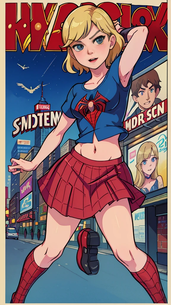 Kirsten Dunst、マーベルコミックの映画Poster、so beautiful、Movies about Spider-Man、sexy、whole body、Wearing a skirt、Premiere Date、Poster、belly buttonを突き出す、new york、She's wearing a ripped Spiderman suit、The suit is torn、Wearing a skirt、Red and black color scheme、dynamic、masterpiece、highest quality、Super detailed、Very detailed、Delicate and beautiful shine、Ultra-high resolution、Cinematic、break、breakドロップ、(Torn clothes:1.5)、(Wet clothes:1.4)、Bare shoulders、Real Rain、Wet Hair、belly button、Exposed Skin、sexyな肩を披露