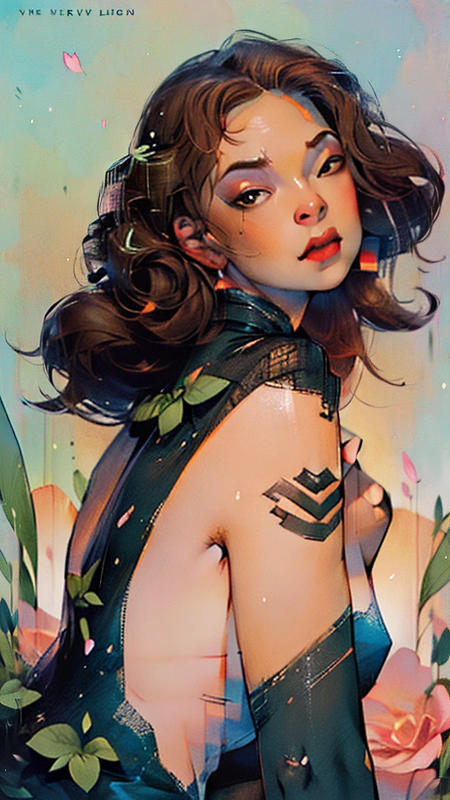 portrait of a girl, near, up close,Background, in a chic expensive interior, multicolored pink hair, mixed-language_SMS,  graffiti, (beautiful and clear background:1.2),, fantastic paintings ,graffit style, highly detail eyes , blond girl, ???????? print, ????????? tattoo, Loving, Love, ultra detail hair, Masterpiece, Best Quality, highly quality, A high resolution, detail enhancement, ((most beautiful image in the world)), Masterpiece, Best Quality, highly quality, A high resolution, detail enhancement, ((most beautiful image ), Shiny red wavy hair, Ultra Chic Transparent Clothing, Erotica, highheels, tights in a mesh Artist Stepan Seich, art by j scott campbell, Artist Guillem March, art by citemer liu, 4k, High Resolution, comic book character, comic, high quality detailed,   style of ::2.0 comix illustration style,tatoon style, highly quality, A high resolution, detail enhancement, 8K, HD, Best Quality, highly quality, A high resolution, detail enhancement, 8K, HDR, sharp-focus, Ultra Detailed, perfect  lighting, Curvy Body, Lush breasts, hurge and Curvy hips, cameltoe