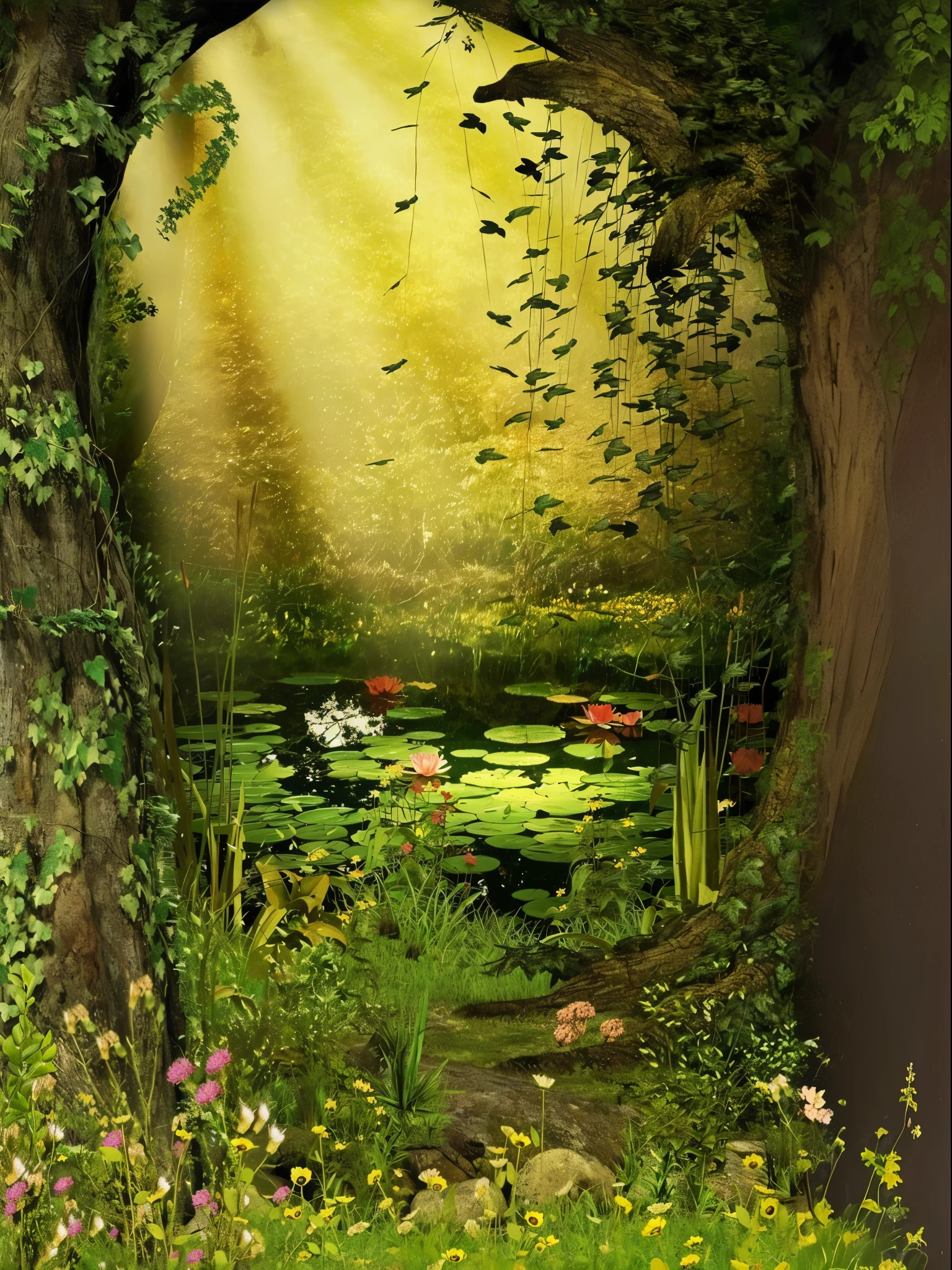 Rajoute des arbres et des fleurs