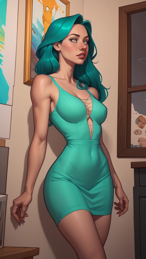 uma imagem de desenho animado de uma mulher com um grande peito em um vestido branco, alena aenami and digite germe, digite germe and atey ghailan, linda arte digital, DeviantArt Artstation CGScosiety, Arte digital detalhada em 4k, even model | digite germe, Alena Aenami e Android Jones, extremely detailed digite germe
