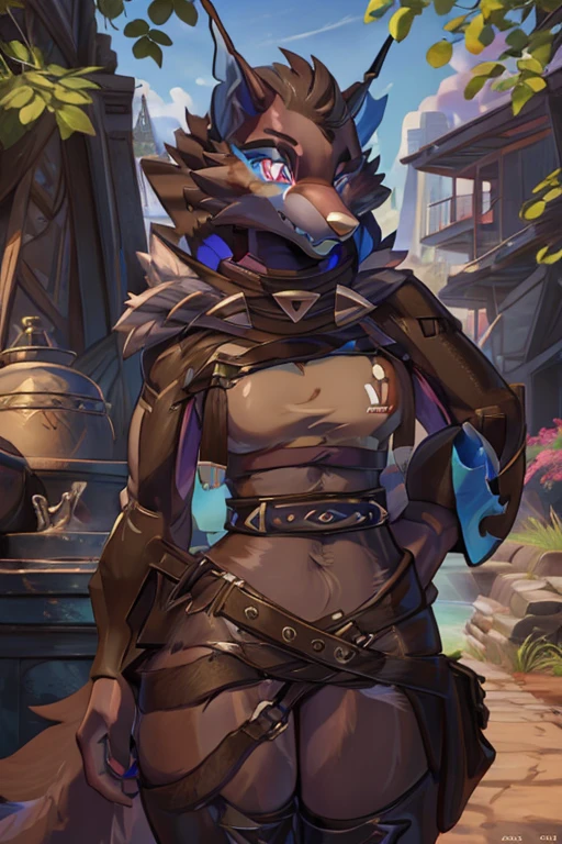 realista, obra maestra, mejor calidad, Antro Lobo, femenino, Cara bastante femenina, furry femenino, nariz canina, senos grandes , grayish and brown fur , Estilo hellhound anthropomorphic , brown deerskin