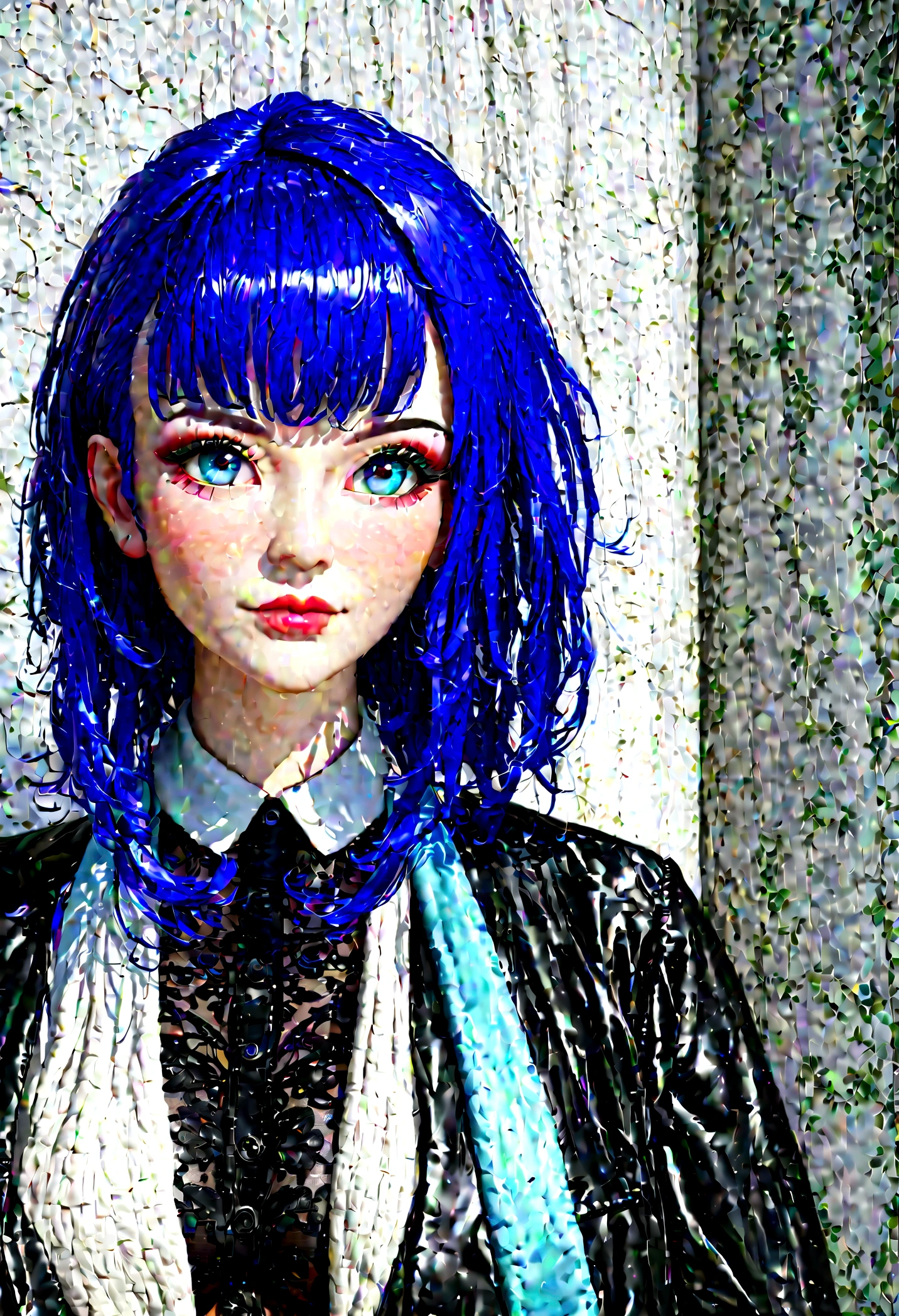 Imagen arafed de una mujer con cabello largo y un top negro., 3 d anime realista, photorealista anime girl render, Renderizado de retratos en 8k, realista anime 3 d style, suave anime cg art, realista young anime girl, realista. cheng yi, photorealista anime, beautiful realista face, hyper realista anime, impresionante retrato de cara de anime, realista beautiful face