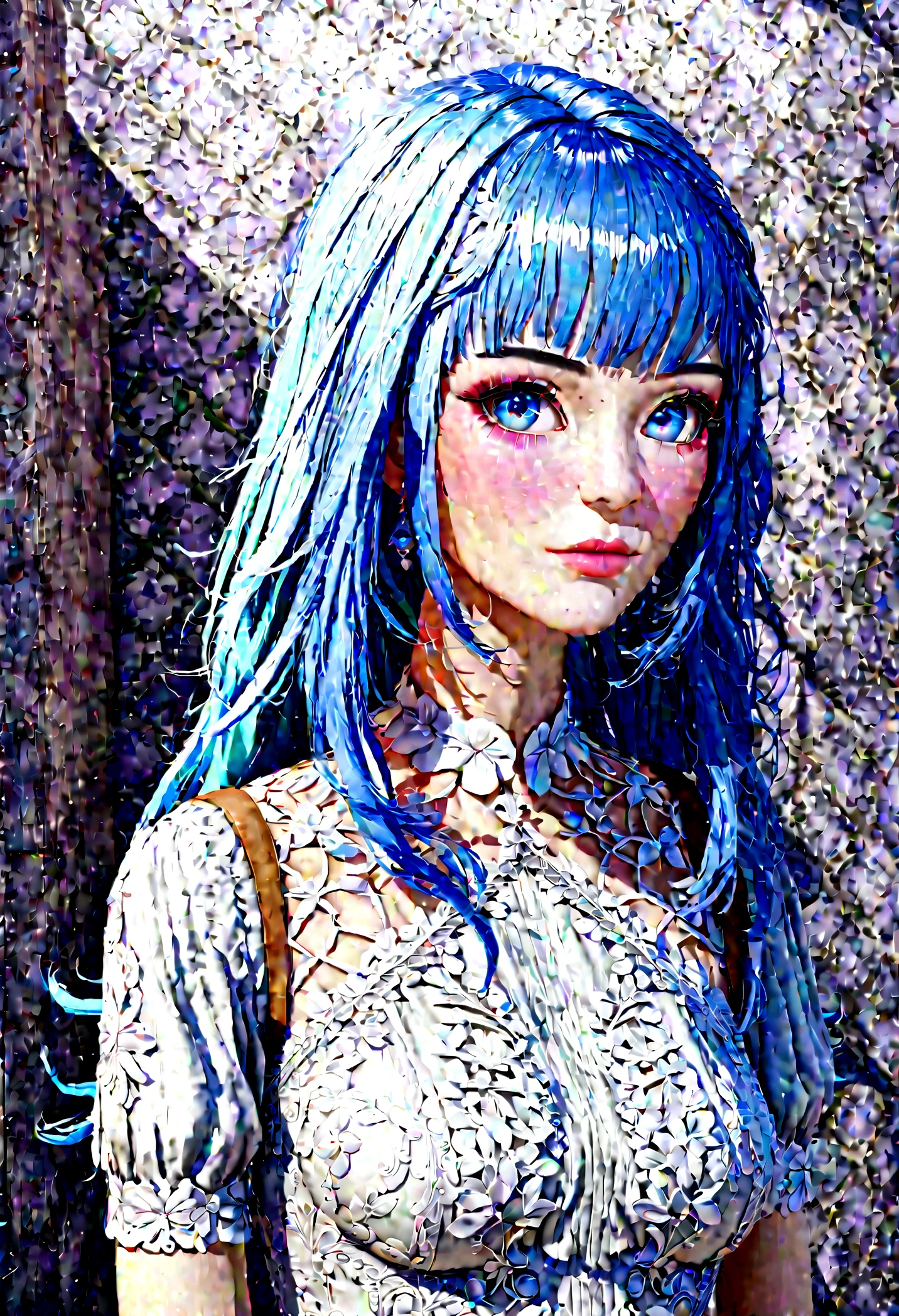 Imagen arafed de una mujer con cabello largo y un top negro., 3 d anime realista, photorealista anime girl render, Renderizado de retratos en 8k, realista anime 3 d style, suave anime cg art, realista young anime girl, realista. cheng yi, photorealista anime, beautiful realista face, hyper realista anime, impresionante retrato de cara de anime, realista beautiful face