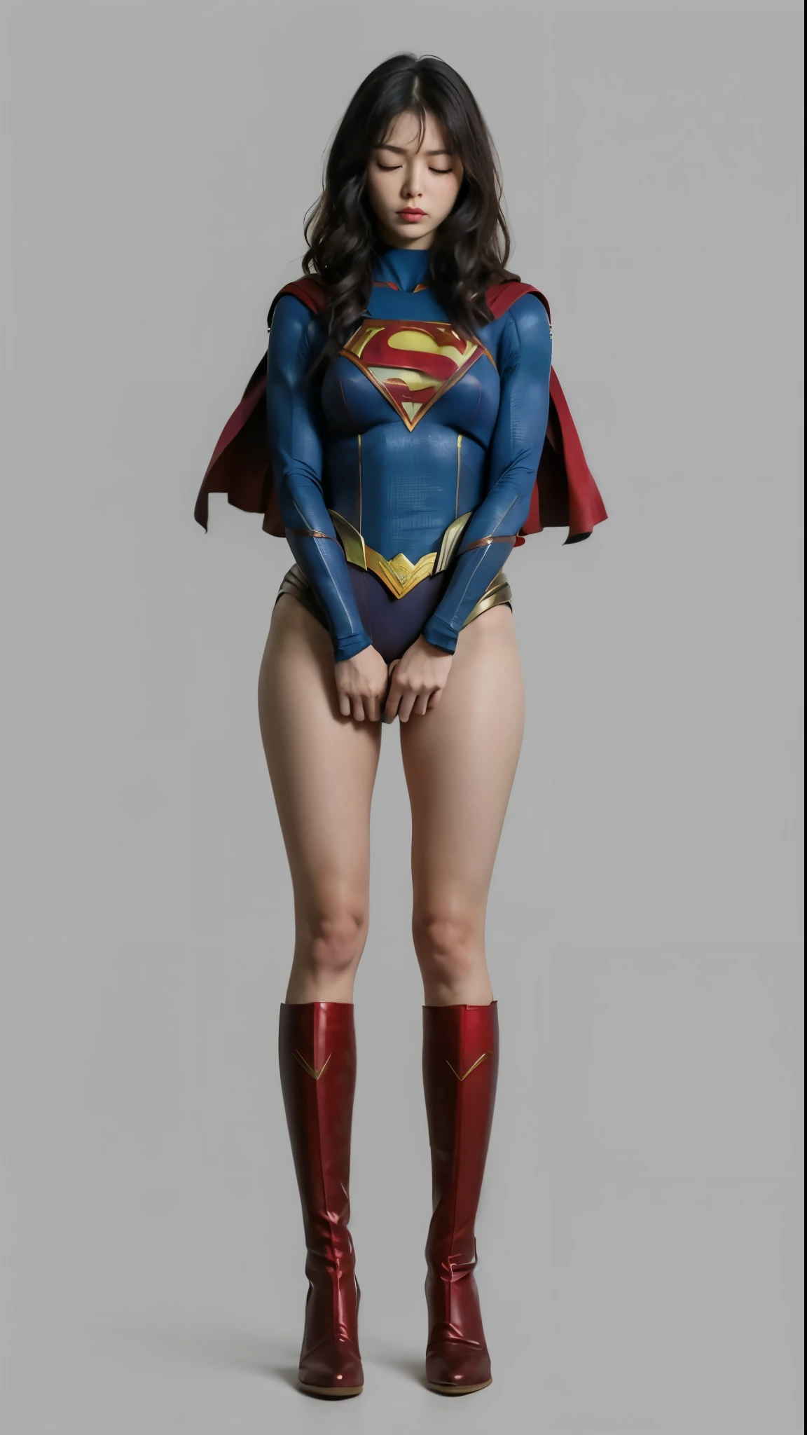 No background、(((Sleeping with eyes closed)))、(((Supergirl&#39;The costume was completely destroyed.、There are holes)))、((((Be sure to close your eyes、The face has a sad expression))))、(((((bleeding from the body)))))、((((Liquid flowing from the mouth))))、((defeat、死んだスーパーヒロインSupergirl, weak position, stand on tiptoe、Hanging))、(((It always looks painful)))、(((Painful expression)))、(((shout)))、(((hands and arms Hanging forward)))、(((expression of suffering、Expressions of anguish)))、(((Beautiful legs in black tights.)))、(((sufferingの美しさを法的に表現する)))、((((Make the most of your original images)))、(((A destroyed Supergirl costume)))、(((Beautiful Hair)))、(((suffering)))、(((Beautiful legs need to wear tight black shoes, Wear red boots)))、((Best image quality、8k))、((highest quality、8k、masterpiece:1.3))、(((Preserve background )))、Sharp focus:1.2、Beautiful woman with perfect figure:1.4、Slim Abs:1.2、Wet body:1.5、Highly detailed face and skin texture、8k